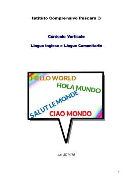 Lingue Comunitarie - Istituto Comprensivo Pescara 3
