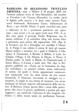 `B&Agrave;RBIANO` DI BELGIOIOSO TRIYULZIO CRISTINA, nata a _.Milano