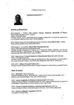 CV docenti - Dipartimento di Studi Giuridici, Filosofici ed Economici