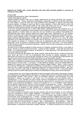 Rapporto del Prefetto dott