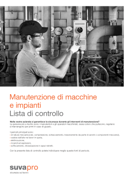 Lista di controllo: Manutenzione di macchine e impianti