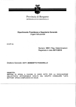 Determinazioni - Provincia di Bergamo