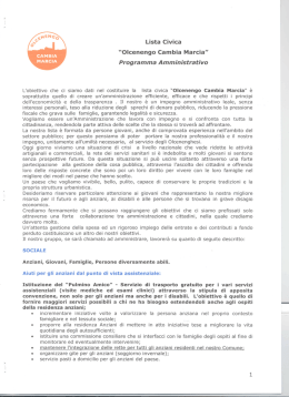 n&deg;27 programma lista "olcenengo cambia marcia"