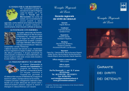 Brochure dell`Ufficio Garante - Garante dei detenuti del Lazio