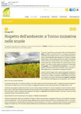 Rispetto dell`ambiente: a Torino iniziativa nelle scuole