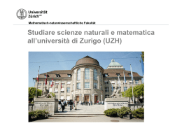 Studiare scienze naturali e matematica all`università di Zurigo (UZH)