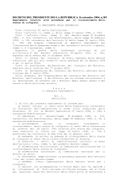 DECRETO DEL PRESIDENTE DELLA REPUBBLICA