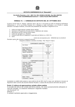 VERBALE N. 1 CONSIGLIO DI ISTITUTO DEL 30 OTTTOBRE 2014