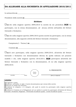 Modelli iscrizione 2010-2011 - Comitato Regionale Campania