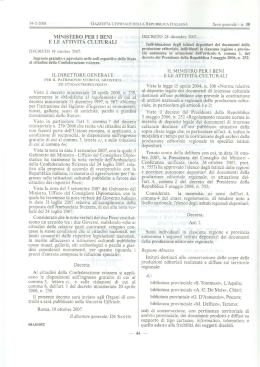 Decreto 29 dicembre 2007, pubblicato sulla Gazzetta Ufficiale, serie