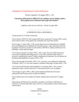 versione consolidata non ufficiale