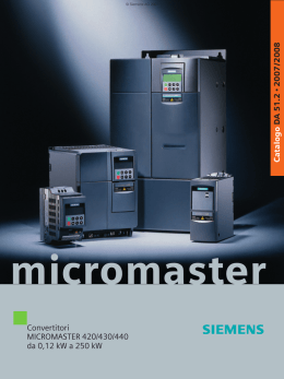 Convertitori MICROMASTER 420/430/440 da 0,12 kW a 250 kW