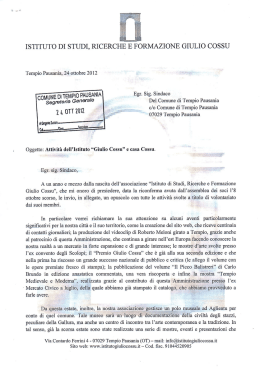 lettera indirizzata al sindaco di Tempio