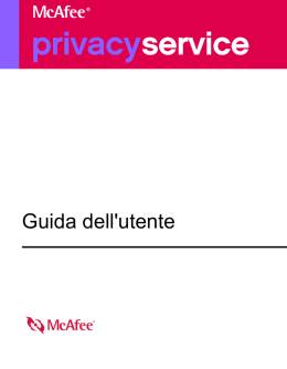 McAfee Privacy Service Guida dell`utente