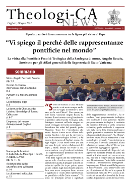 Notiziario Giugno 2012 - Pontificia Facoltà Teologica della Sardegna