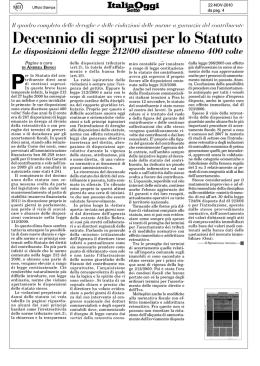 Decennio di soprusi per lo Statuto