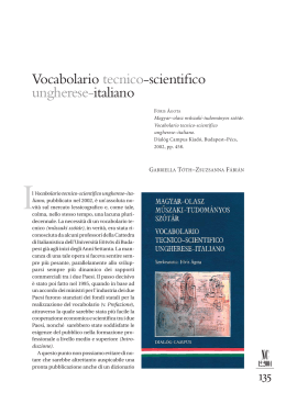 Vocabolario tecnico-scientifico ungherese-italiano