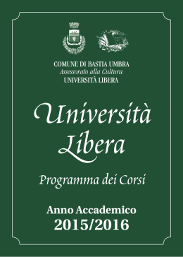 Università Libera - PROGRAMMA anno
