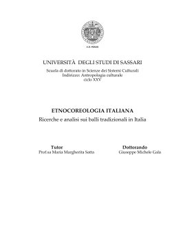etnocoreologia italiana - Università degli Studi di Sassari