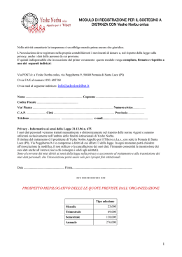 MODULO DI REGISTRAZIONE PER IL SOSTEGNO A DISTANZA