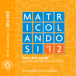 Anno accademico 2012-2013 - Matricolandosi Pisa