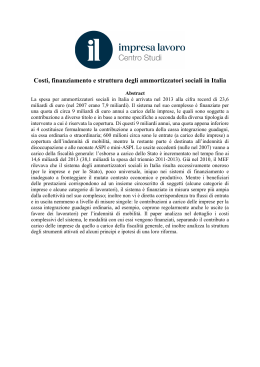 Costi, finanziamento e struttura degli ammortizzatori sociali in Italia