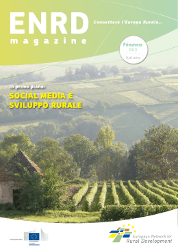 SOCIAL MEDIA E SvILuppO rurALE