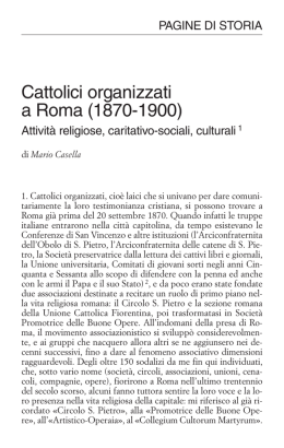 Cattolici organizzati a Roma