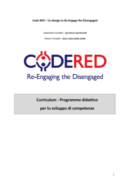 Curriculum - Programma didattico per lo sviluppo di competenze