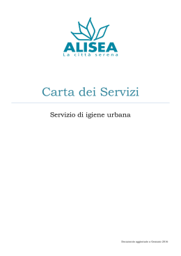 ALISEA SPA_Carta dei Servizi Alisea 2016