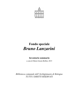 Fondo speciale Bruno Lanzarini