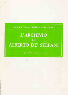 L`archivio di Alberto de` Stefani
