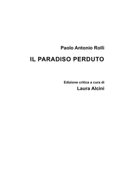 Paolo Antonio Rolli, Il Paradiso Perduto di Giovanni