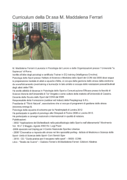 Curriculum della Dr.ssa M. Maddalena Ferrari