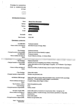 Cv Bernstein Marta Erica - Citt&agrave; metropolitana di Milano