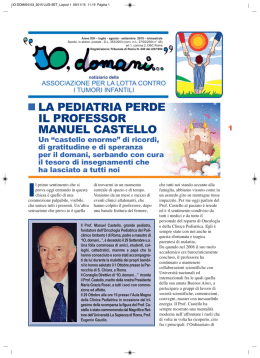 LA PEDIATRIA PERDE IL PROFESSOR MANUEL CASTELLO