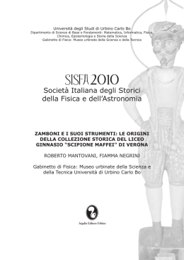 Zamboni e i suoi strumenti: le origini della collezione storica del