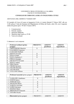 universita` degli studi della calabria facolta` di ingegneria consiglio