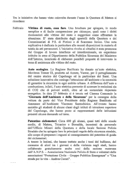 Tra le iniziative che hanno visto coinvolta