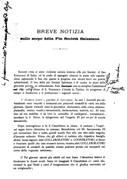 Don Bosco - Breve notizia sullo scopo della Pia Societa Salesiana-i