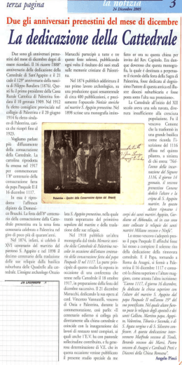 La dedicazione della Cattedrale