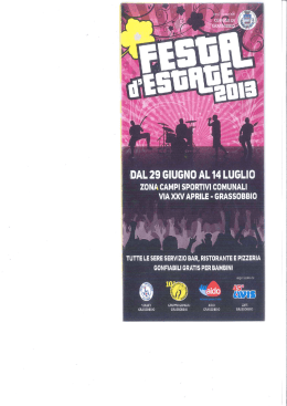 dal 29 giugno al 14 luglio