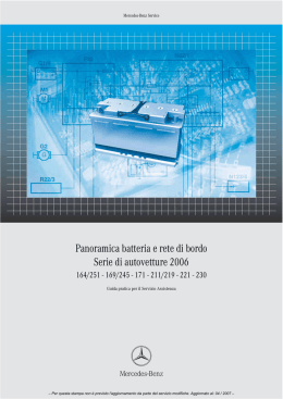 Panoramica batteria e rete di bordo Serie di autovetture 2006