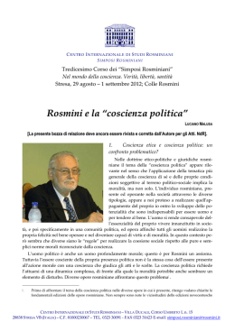 Luciano Malusa Rosmini: la coscienza politica