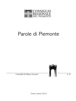 Parole di Piemonte - Consiglio regionale del Piemonte