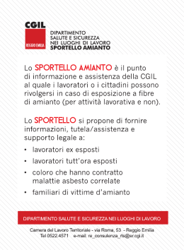 Opuscolo informativo Sportello Amianto