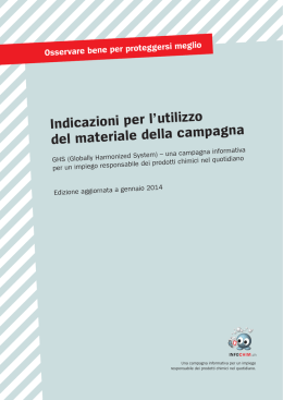 Indicazioni per l`utilizzo del materiale della campagna