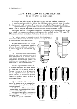 Distacco della frontale in un obiettivo da microscopio