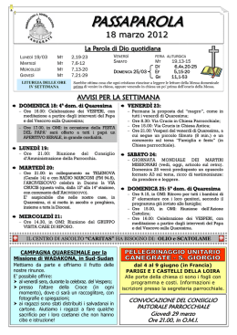 Domenica 18 - Parrocchia Di Canegrate