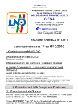 DELEGAZIONE PROVINCIALE DI STAGIONE